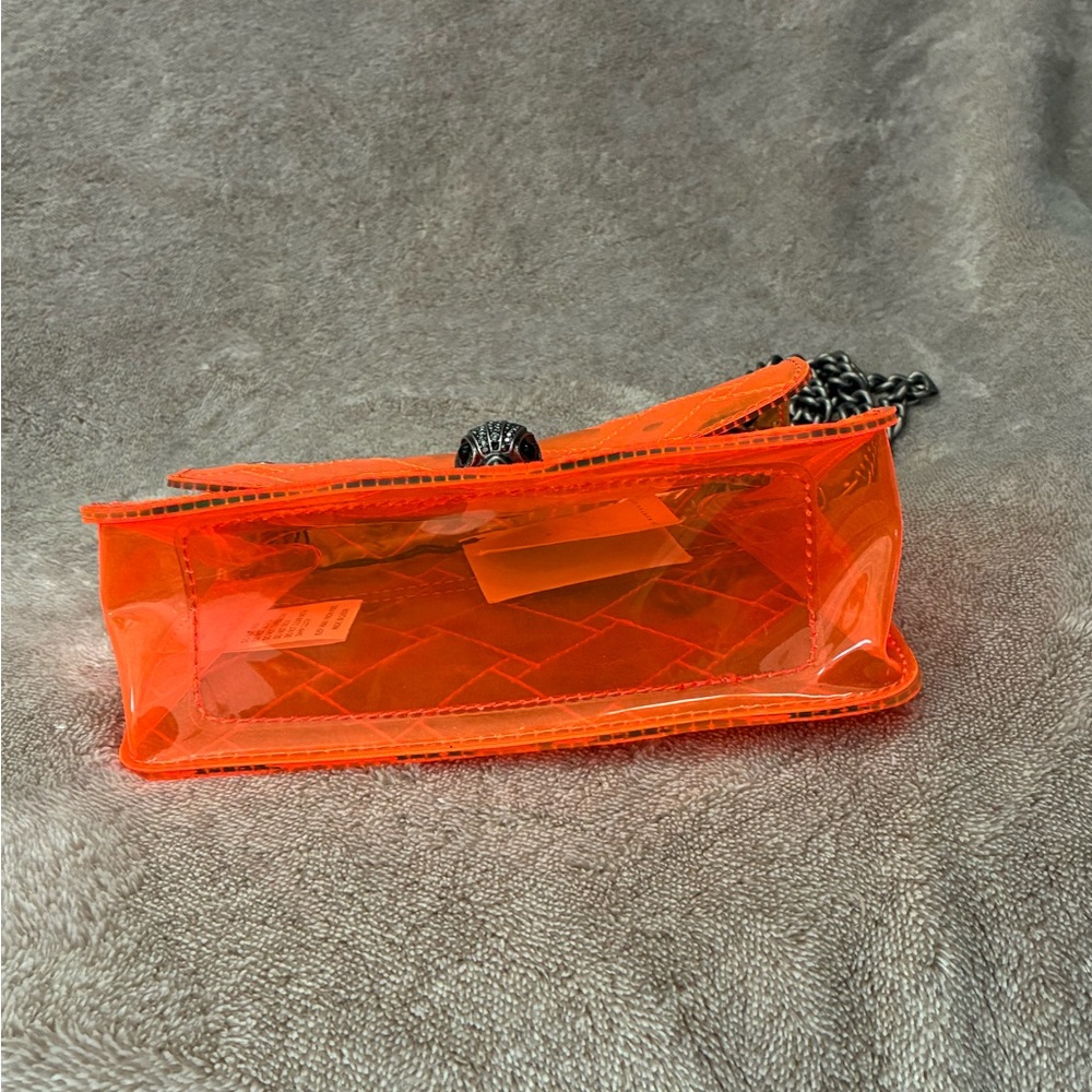 Kurt Geiger Kensington Transparent Quilted Crossbody Bag Orange - Picture 5 of 9